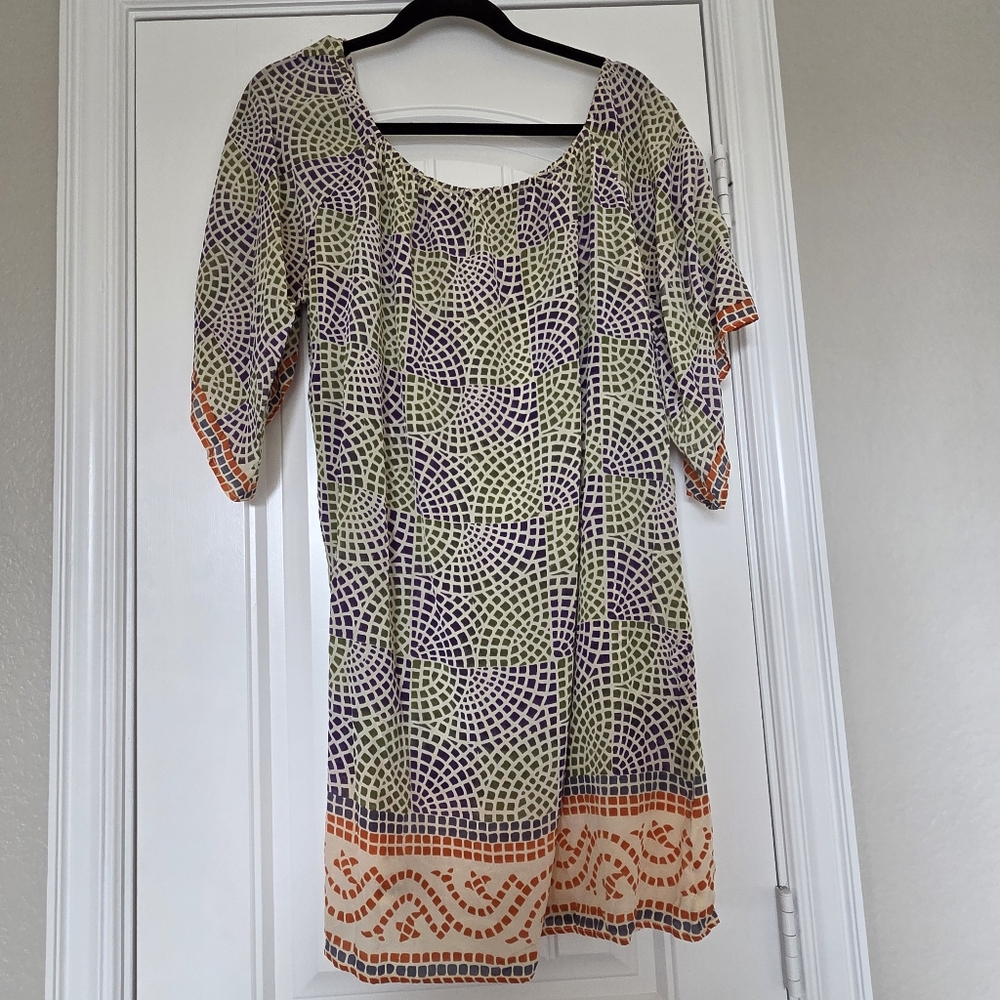 Tolani 100% Silk Mosaic Tunic Dress